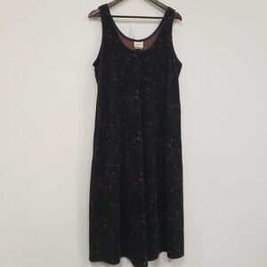 VTG Vermont Country Store Womens Artsy Corduory Midi Jumper Dress Size M Paisley